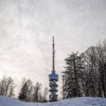 cell tower on snow covered ground